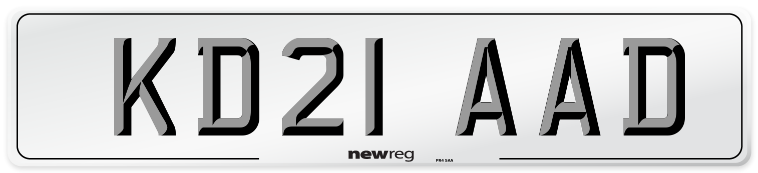 KD21 AAD Number Plate from New Reg